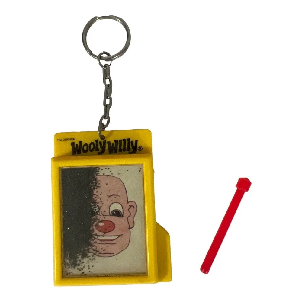 BASIC FUN Wooly Willy Keychain Magnetic Wand Key Ring Mini Toy Vintage 1996
